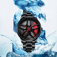 Уникален Мъжки Часовник Джанта GT-BORBET , Закалено минерално стъкло , Водоустойчив, снимка 3 - Мъжки - 42605600