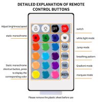 RGB LED лента,3 метра, 60 светлини,дистанционно упр.,USB,Bluetooth,Smart APP Control, снимка 12 - Лед осветление - 41244836