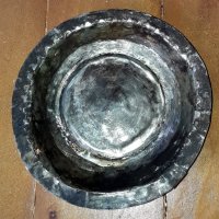 Много стара калайдисана медна чиния, ръчна изработка., снимка 1 - Антикварни и старинни предмети - 35669034