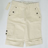 Дамски 3/4 панталон от памук в цвят крем Diesel - W30, снимка 2 - Панталони - 42635506