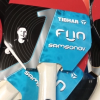 хилка за тенис  на маса нова tibhar fun samsonov черна,червена гладки гуми 1.5мм ракета за комплексн, снимка 2 - Тенис - 36086323