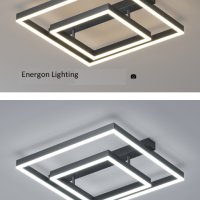 Луксозна LED лампа висок клас плафон димируема три цвята квадрат, снимка 4 - Лампи за таван - 41671839