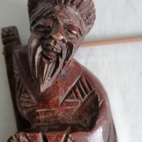 антика скулптура резба рибар Тайван, снимка 4 - Антикварни и старинни предмети - 39496094