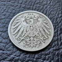 Стара монета 5 пфенига 1908 г. буква А - Германия - топ цена !, снимка 5 - Нумизматика и бонистика - 39767248