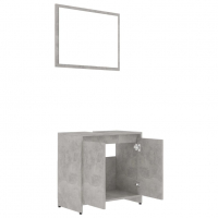 Комплект мебели за баня от 3 части, бетонно сив, ПДЧ, снимка 10 - Шкафове - 36310834