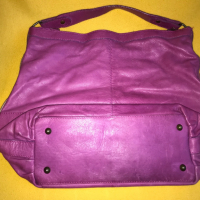 Италианска цикламена чанта естествена кожа, снимка 2 - Чанти - 36171772