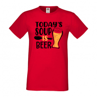 Мъжка тениска Today's soup is beer,Бира,Бирфест,Beerfest,Подарък,Изненада,Рожден Ден, снимка 3 - Тениски - 36389397