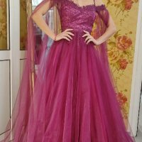 Бална рокля тип Принцеса в цвят бордо, снимка 3 - Рокли - 39808265
