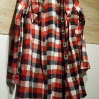 карирана риза рокля туника памук дълга голям размер ХХЛ, снимка 2 - Ризи - 35996201