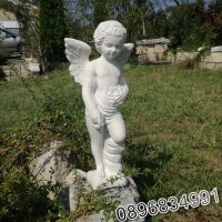 Градинска Фигура Статуя от Бетон - Ангел - бял цвят, снимка 1 - Градински мебели, декорация  - 35852541