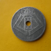 25 цента 1942 г. монета Белгия, снимка 2 - Нумизматика и бонистика - 42474508