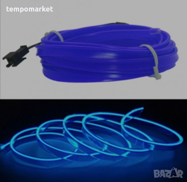 Интериорна LED лента 1 метър - синя, снимка 1