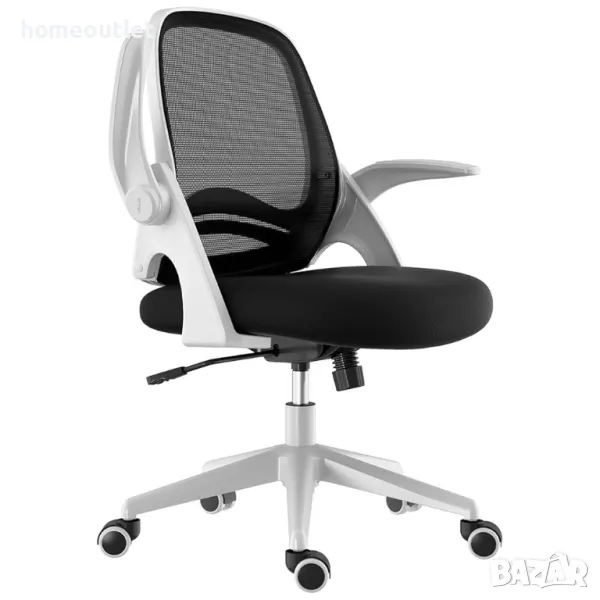 ПРОМОЦИЯ Ергономичен офис стол в черно и бяло HBADA HDNY188WM-EU, снимка 1