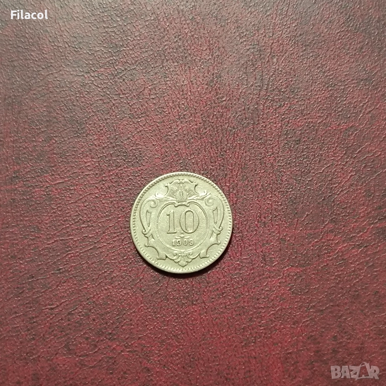 Австрия 10 хелера 1909 година, снимка 1