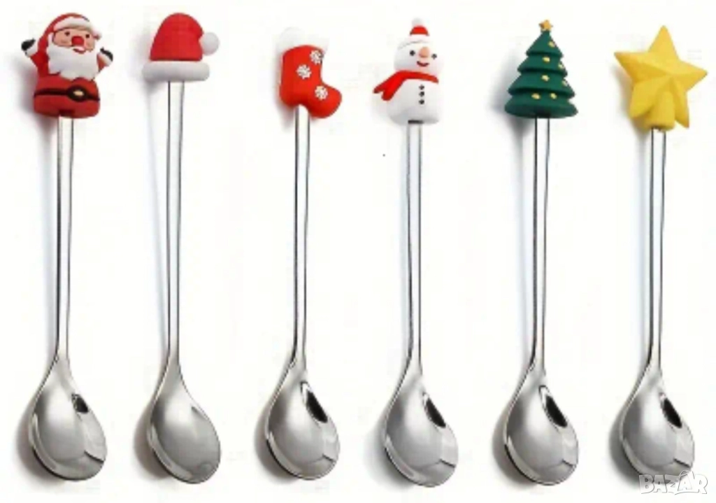 Коледни лъжици за кафе, десерти, снимка 1