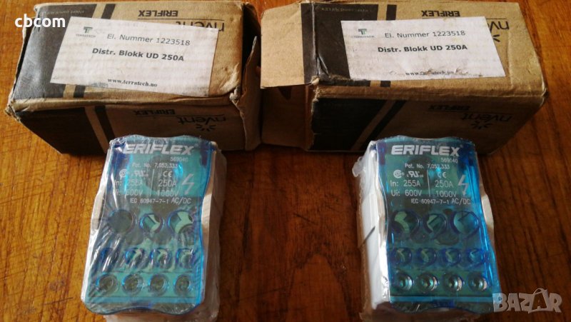 Разпределителен блок 1P, UDF, 250 A, с Eriflex Flexibar вход, 1 вход/6 изхода, снимка 1