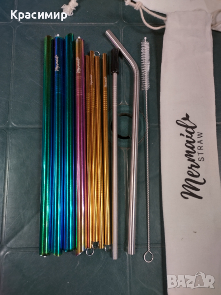 Метални сламки комплект, снимка 1
