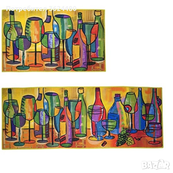 Комплект Килимчета за Кухня от 2 Части 40x60см + 40x120см, снимка 1