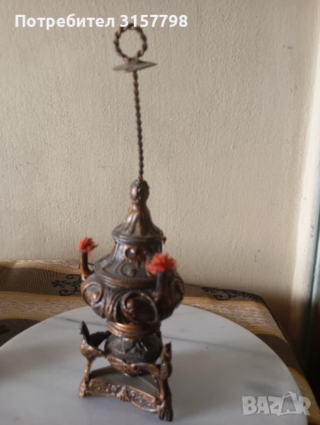 Винтидж газена лампа тип аладин, снимка 1