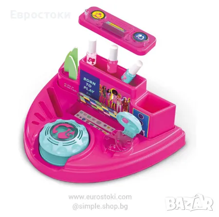 Игрален комплект Mondo Barbie Make Up Nail Studio & DJ, детско студио за маникюр, снимка 1