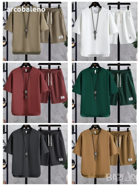 Ежедневен мъжки моден летен комплект от две части, 8цвята , снимка 1