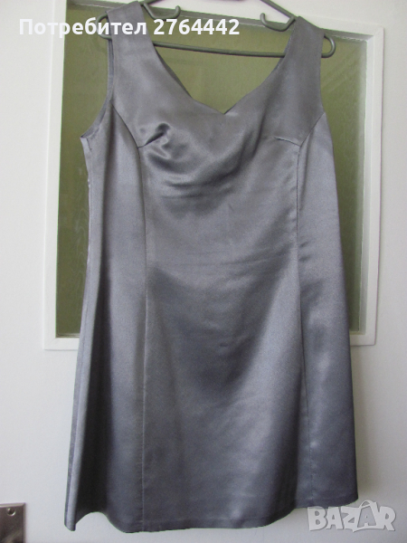 Сатенена сива рокля, снимка 1