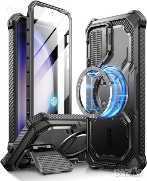 Калъф i-Blason Armorbox за Samsung Galaxy S24 (2024 г.), метален капак за камера и стойка, черен, снимка 1