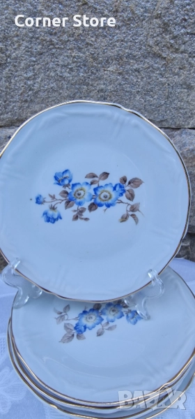 Синя роза 5 бр десертни  чинийки, снимка 1