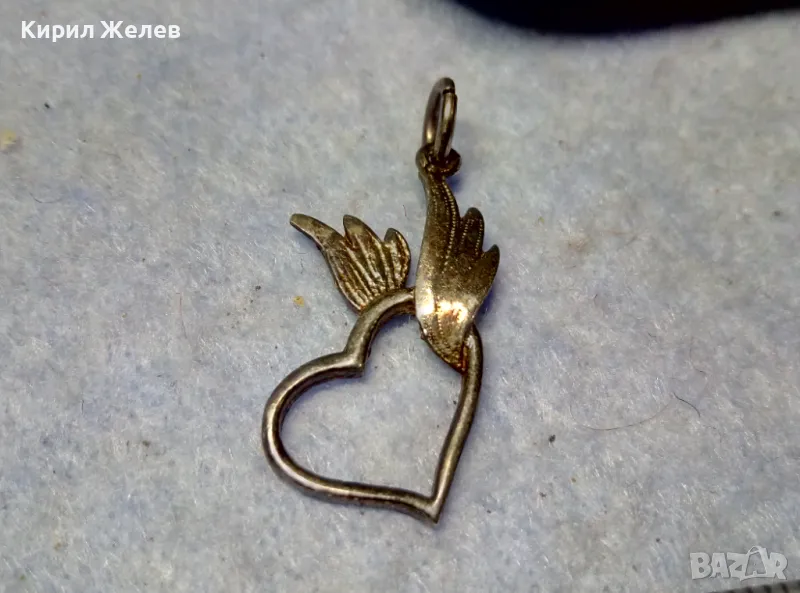 РОМАНТИЧЕН СЪРЦЕВИДЕН СРЕБЪРЕН МЕДАЛЬОН ЛАКИРАНО СРЕБРО 925 ФИНА РЪЧНА АРТ ИЗРАБОТКА 47511, снимка 1