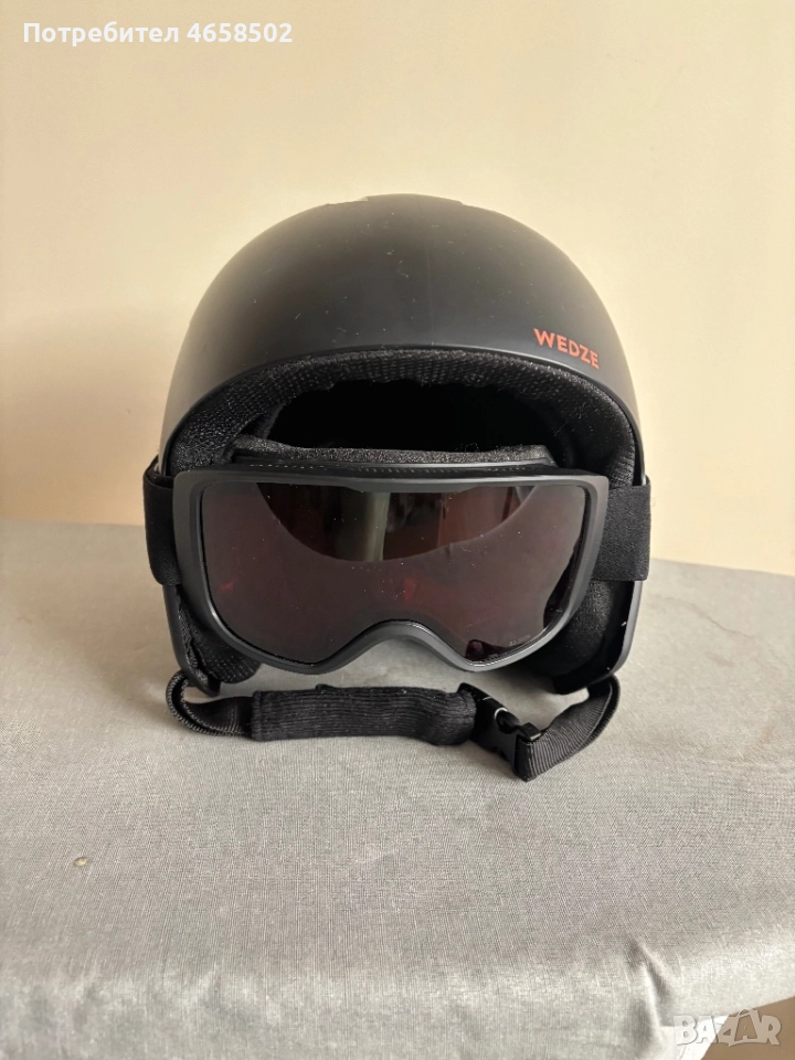 Детска ски каска + очила, снимка 1