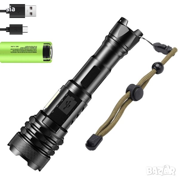 Фенер Акумулаторен, USB, Li-ion 3200 mAh, 24см, снимка 1