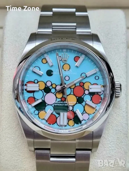 Rolex Oyster Perpetual 41mm Steel Celebration Tiffany Bubble Dial Automatic Унисекс, снимка 1