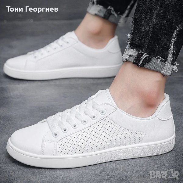 Бели мъжки обувки, маратонки 42 номер / 26.00 см. стелка, снимка 1