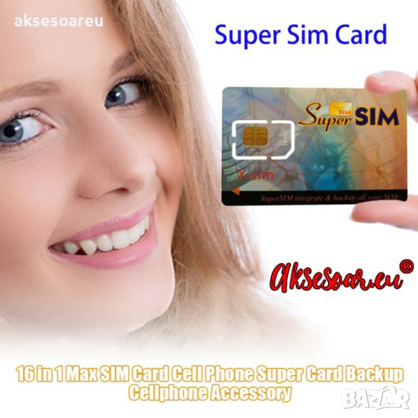 Нова празна сим карта за мобилен телефон Super sim 16 в 1 Max sim cart за GSM Редактор на номера Кап, снимка 1