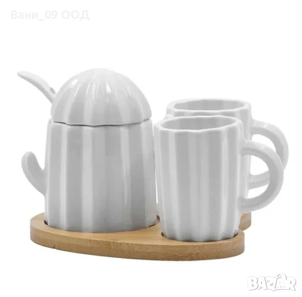 Сет за кафе-2 чаши и захарница, снимка 1