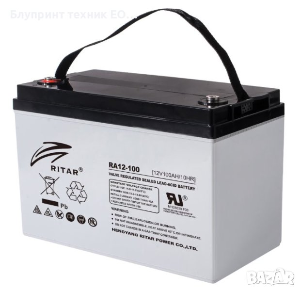 Тягови AGM акумулатори RITAR 12V 100ah до 550 цикъла (12 години), снимка 1