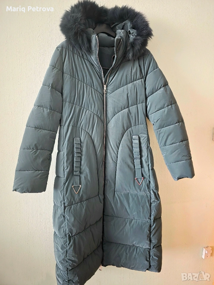 Дълго Зимно яке със сваляща се качулка, снимка 1