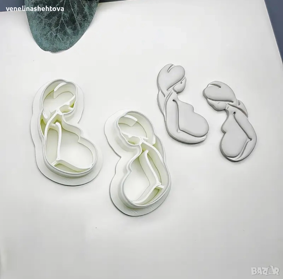 2 броя резци резец бременна жена фондан декорация торта бисквитки тесто , снимка 1