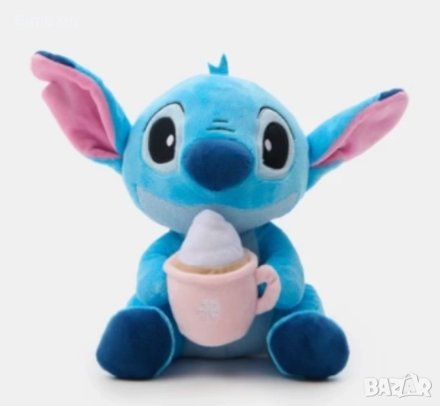 Оригинална плюшена играчка Stitch с коледна чаша /Стич, снимка 1