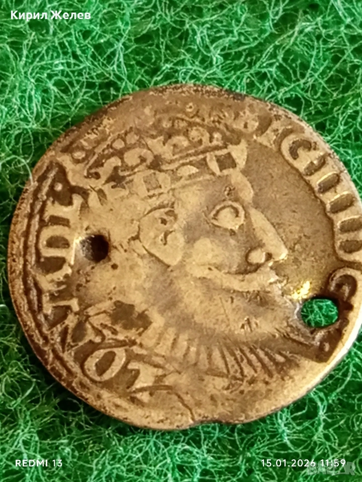 Сребърна монета 3 гроша 1599г. Сигизмунд трети Полша за КОЛЕКЦИЯ 53006, снимка 1