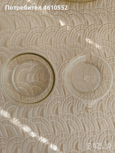 Малка кръгла тенджера от йенско стъкло , снимка 1