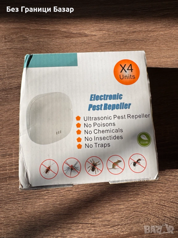 Нов Електронен уред против гризачи и насекоми 4 броя комплект за UK контакт, снимка 1