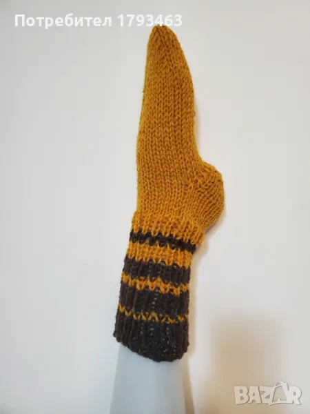 Ръчно  плетени  дамски  чорапи  от  вълна  размер  37, снимка 1