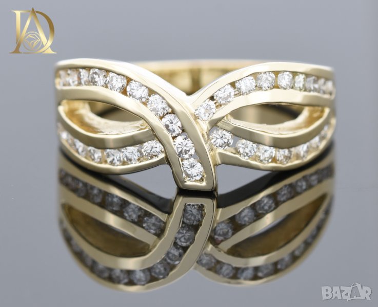 Нов Златен Пръстен "Венецианска Маска" с 0.68кт Естествени Брилянти , снимка 1