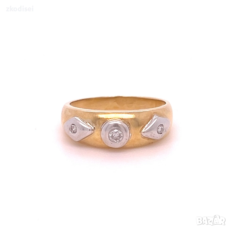 Златен дамски пръстен с диамант 4,41гр. размер:55 18кр. проба:750 модел:34686-5, снимка 1