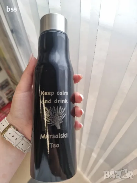 Гравирана метална бутилка, снимка 1