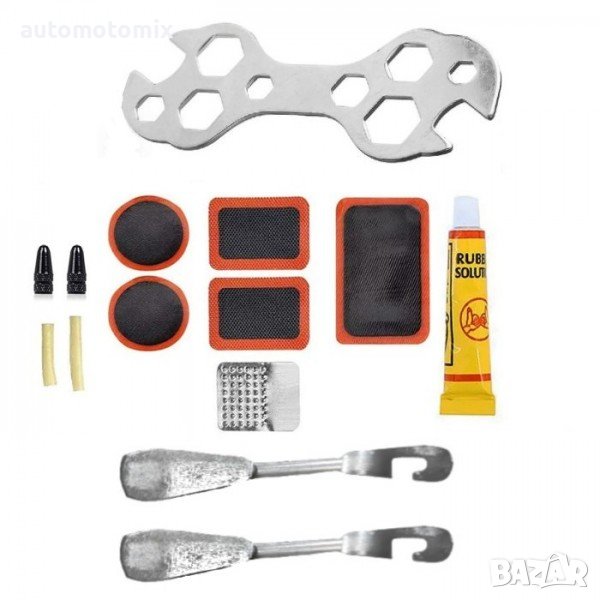 Авариен комплект за лепене и смяна на гуми на велосипед, снимка 1