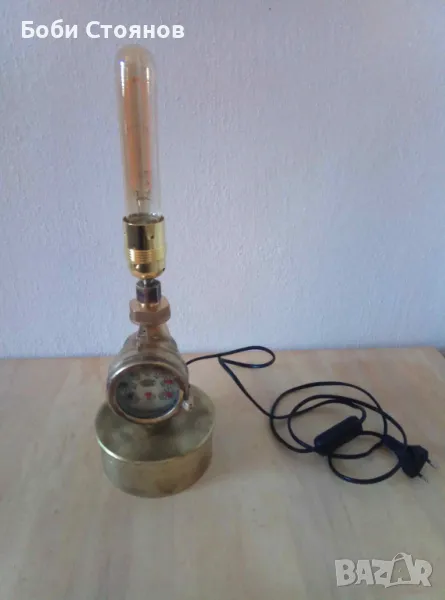 Месингова лампа в стил steampunk , снимка 1