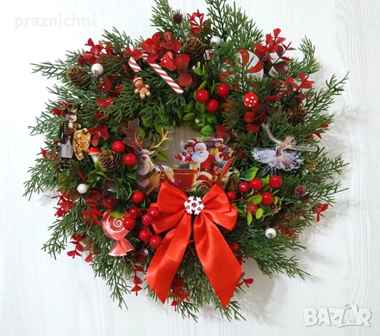 Коледен венец Коледна приказка, снимка 2 - Коледни подаръци - 52619784