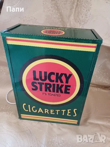 Ретро светеща рекламна кутия "Lucky strike", снимка 5 - Антикварни и старинни предмети - 49823063